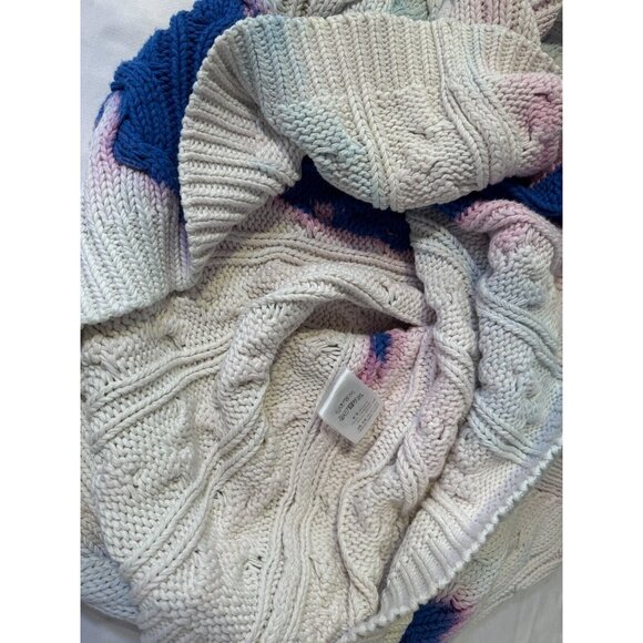 Balenciaga Tie Dye Cotton Chunky Knit Oversized Pink Blue Sweater Pullover Sz XS - Picture 12 of 16